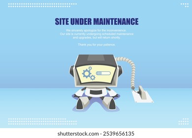 A vector illustration of Under Maintenance Construction Error 404 Page