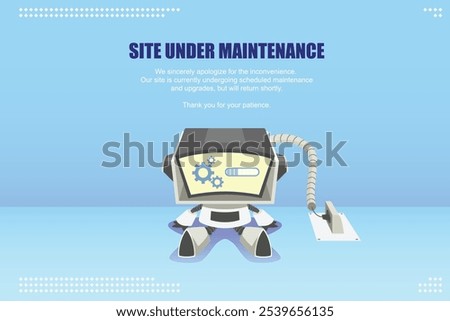 A vector illustration of Under Maintenance Construction Error 404 Page