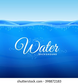 Vector illustration. Under Water background with bubbles