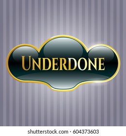 Vector illustration of Underdone shiny emblem
