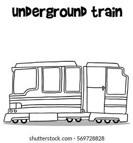 Vector illustration of underground train hand draw