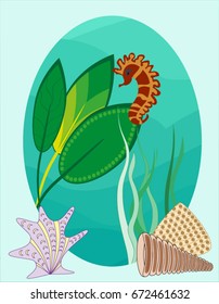 Vector illustration of undersea world