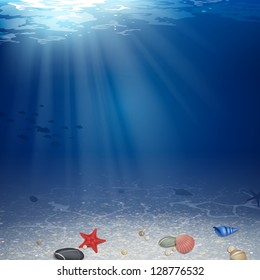 Vector Illustration of an Underwater Background