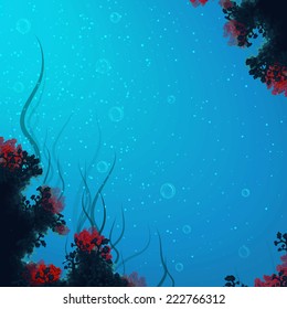 Vector illustration of underwater cave for your backdrop.