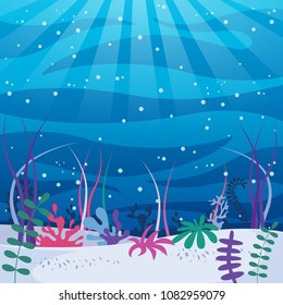 Vector Illustration Of Underwater World