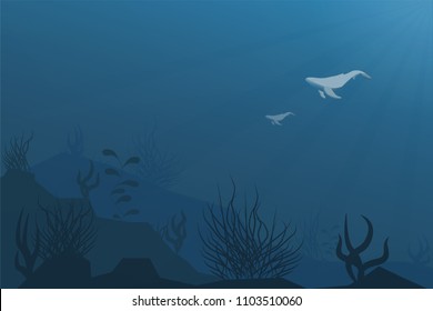 Vector illustration of underwater world.