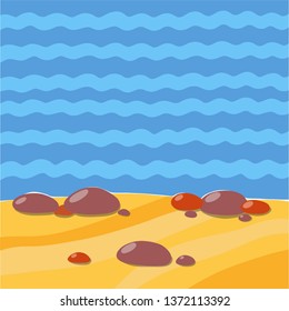 Vector illustration of the underwater world. Vector composition of cartoon life under water.