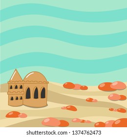 Vector illustration of the underwater world. Vector composition of cartoon life under water.