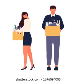 vector illustration of unemployment man and woman looking for a job cartoon hand drawn style flat vector design human character illustration