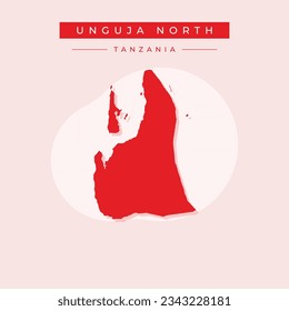 Vector de ilustración vectorial del mapa de Unguja Norte Tanzania