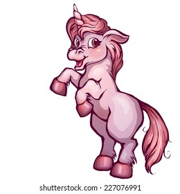 Vector illustration of unicorn in cartoon style.