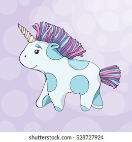Vector illustration of a unicorn. Unicorn in cartoon style.