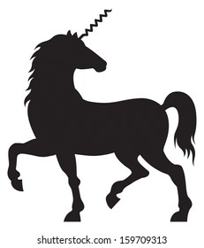 Vector illustration of a Unicorn with a corkscrew for a horn.
