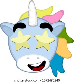 Vector illustration of a unicorn face cartoon