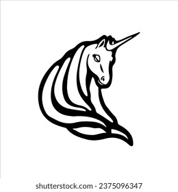 vector illustration of unicorn head