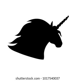 Vector Illustration Unicorn Head Silhouette Stock Vector (Royalty Free ...