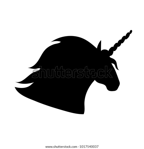 Vector Illustration Unicorn Head Silhouette Stock Vector (Royalty Free