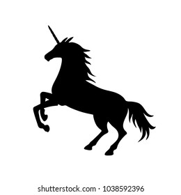 Vector illustration of unicorn silhouette. Black unicorn