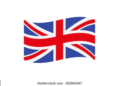 Vector illustration of the Union Jack that is the national flag of the United Kingdom of Great Britain and Northern Ireland on white background.