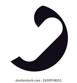 ilustração vetorial de um design exclusivo de ícone de telefone abstrato que é apenas uma silhueta, em preto e branco, estilo de desenho de linha.