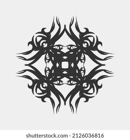 vector illustration of unique and frightening motifs for tattoos or other suitable ones
