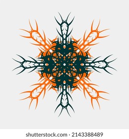 ilustración vectorial de un patrón de mandala geométrica único de la decoración de la pared de la mano y otros
