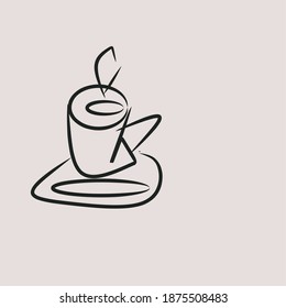 Vektorgrafik eines einzigartigen Glases mit heißem Kaffee
