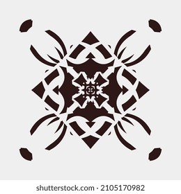 ilustración vectorial de ornamentos únicos y de buen motivo para estampillas de decoración o de tela