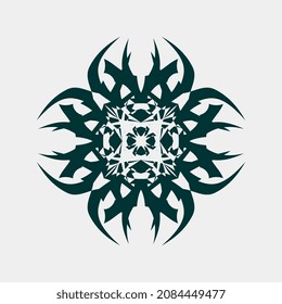 ilustración vectorial de ornamentos simétricos únicos y buenos para exhibición o tatuajes