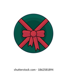 Vector illustration of unique green circle gift