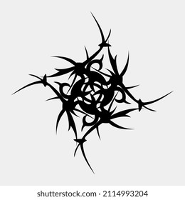 ilustración vectorial de imágenes únicas y simétricas para tatuajes u otras decoraciones