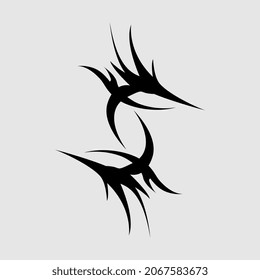 También es interesante la ilustración vectorial de un tatuaje único con un estilo simétrico
