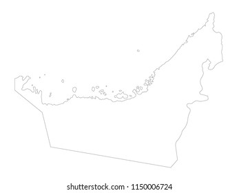 vector illustration of United Arab Emirates map