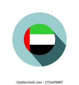 Vector illustration of United Arab Emirates flag with shadow