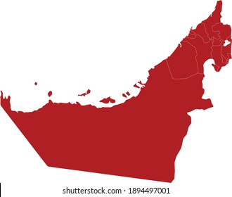 Vektorgrafik der Karte der Vereinigten Arabischen Emirate