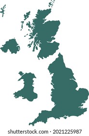 vector illustration of United Kingdom countries map