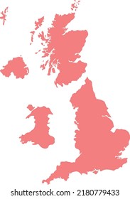 Vector Illustration of United Kingdom countries map
