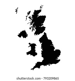 vector illustration of United Kingdom countries map