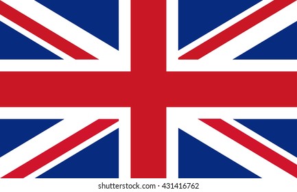 vector illustration of United Kingdom flag, isolated background