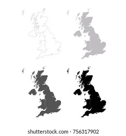 vector illustration of United Kingdom maps