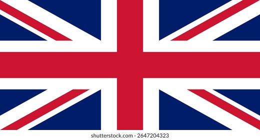 Vector illustration of United Kingdom national flag in original proportion. UK national background