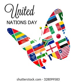 Vector illustration of United Nations Day Background.