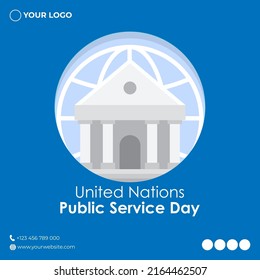 Vector Illustration For United Nations Public Service Day Banner