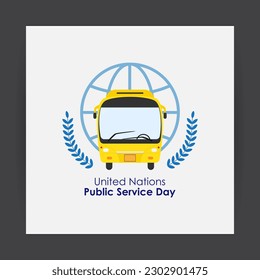 Vector illustration of United Nations Public Service Day social media feed story mockup template