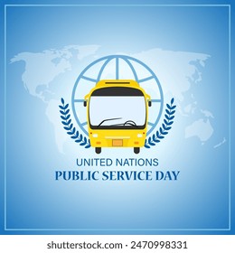 Vector illustration of United Nations Public Service Day social media feed template