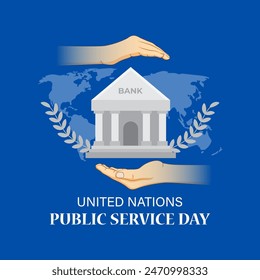 Vector illustration of United Nations Public Service Day social media feed template