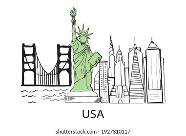 Vector Illustration Of The United States America