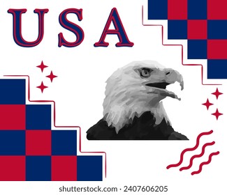 Vector illustration of United States, background, outlines
