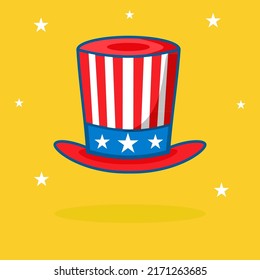 vector illustration of united states independence day hat ornament