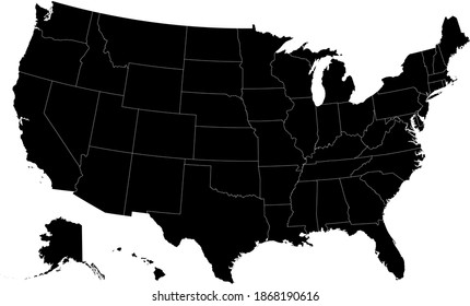 vector illustration of United States map 